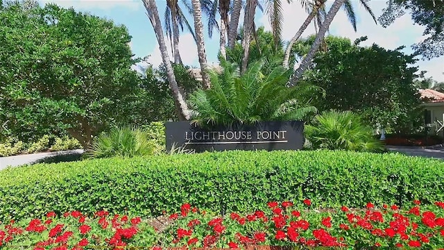 view of community sign