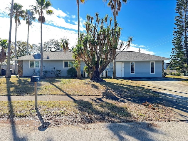 view of single story home