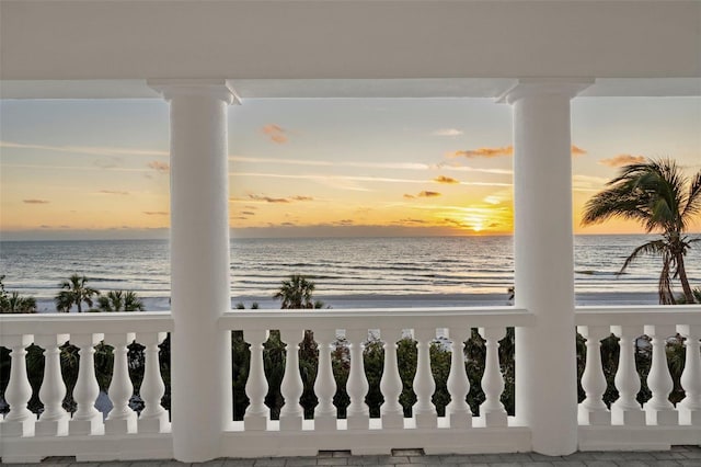 property view of water with a beach view