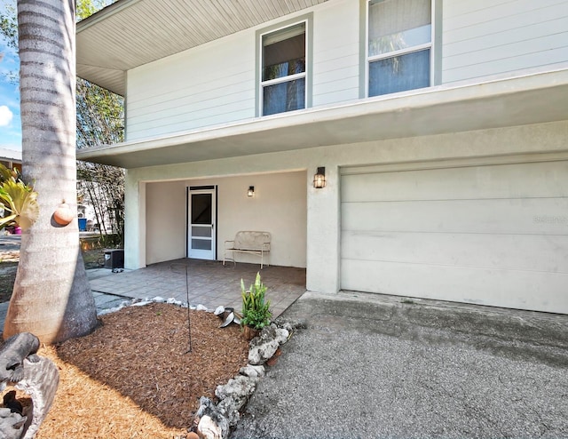 entrance to property with a garage