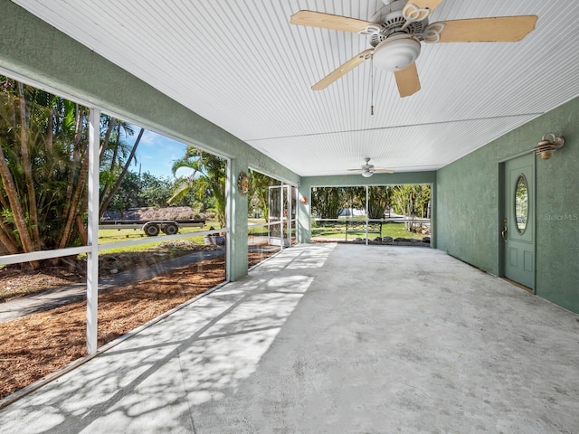 view of unfurnished sunroom