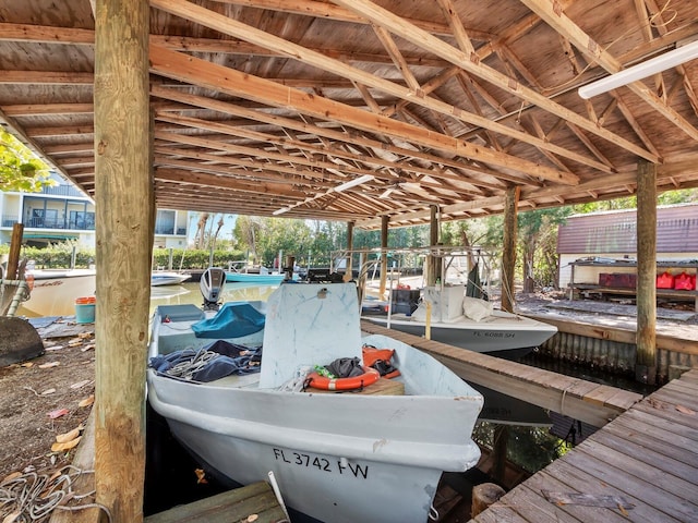 view of dock area