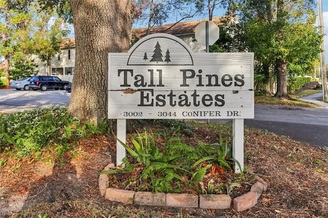 view of community sign