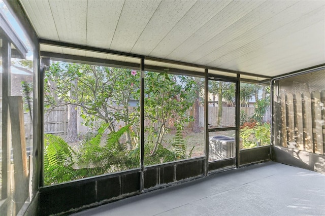 view of unfurnished sunroom