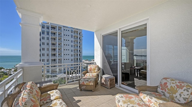 balcony with a water view