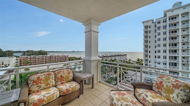 balcony with a water view