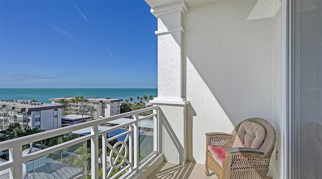 balcony with a water view