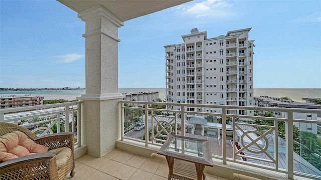 balcony with a water view