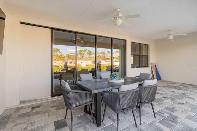 view of patio / terrace with ceiling fan