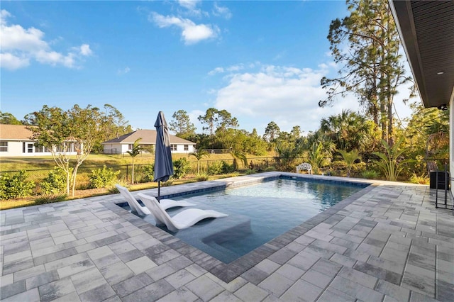 view of swimming pool featuring a patio