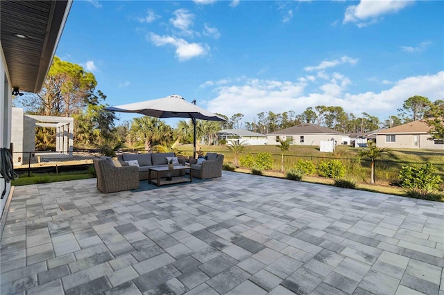 view of patio / terrace with an outdoor hangout area