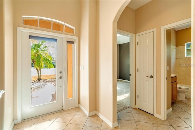 view of tiled entryway