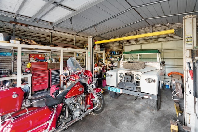 view of garage