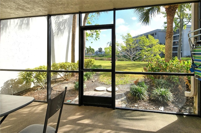 view of unfurnished sunroom