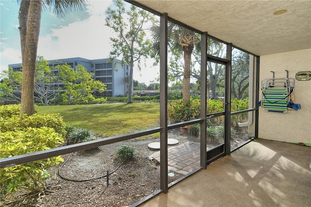 view of unfurnished sunroom