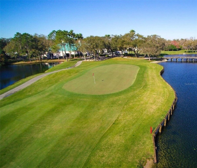 view of home's community with a water view