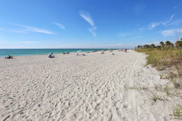 property view of water with a beach view