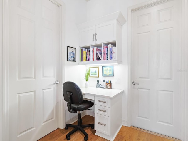 office featuring light hardwood / wood-style floors