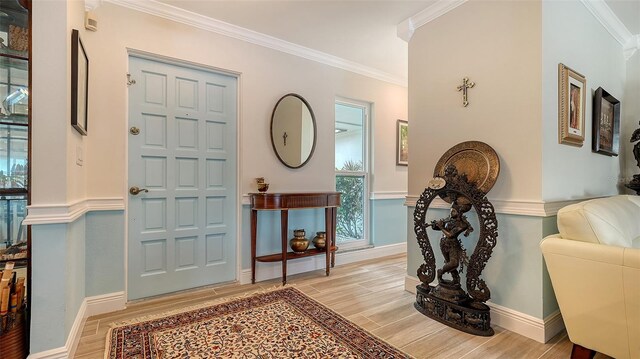 entryway with ornamental molding