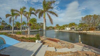 exterior space featuring a boat dock