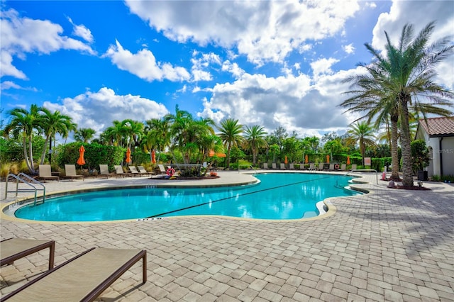 view of pool with a patio