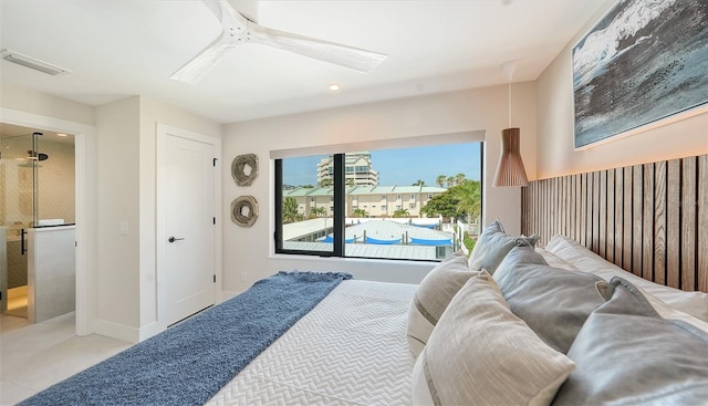 bedroom with ceiling fan