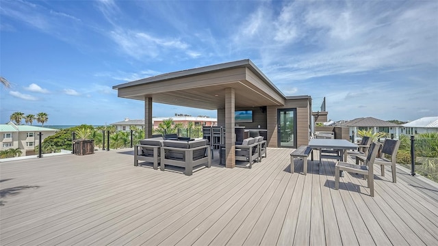 deck featuring an outdoor hangout area