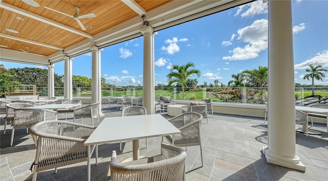 view of patio / terrace with ceiling fan