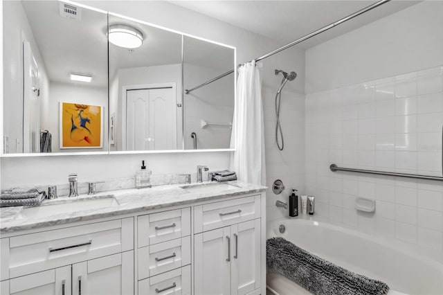 4106 Central Sarasota Pkwy Unit 1013, Sarasota, FL 34238 - bathroom featuring shower / bath combo and double vanity