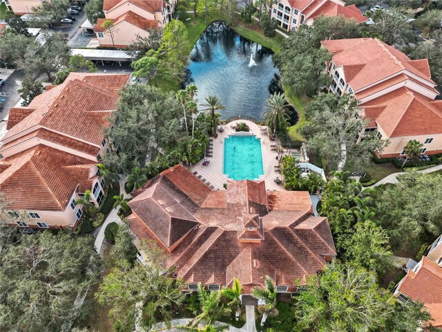 aerial view with a residential view