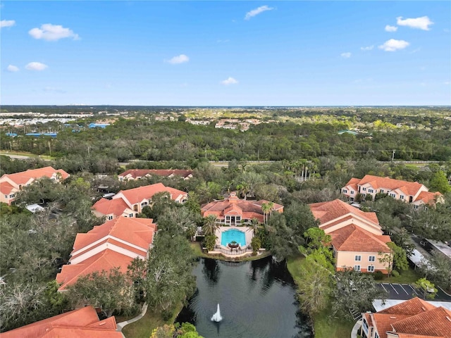 drone / aerial view with a residential view