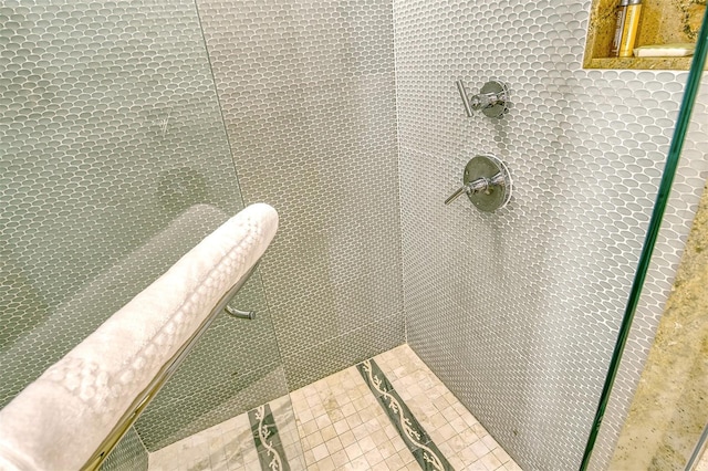 room details with tiled shower