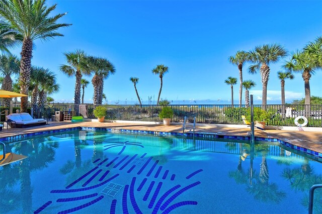 view of swimming pool featuring a patio