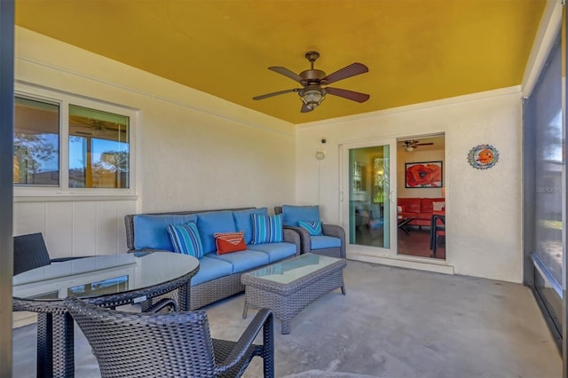 view of patio with an outdoor living space