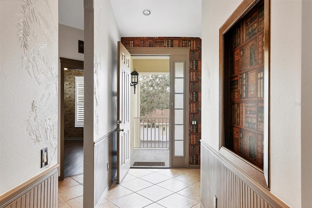 interior space with light tile patterned floors