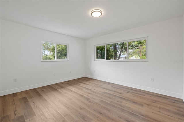 unfurnished room with plenty of natural light and light wood-type flooring