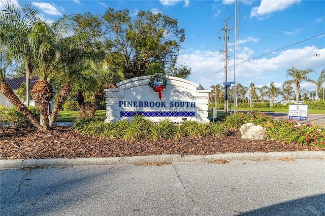 view of community sign