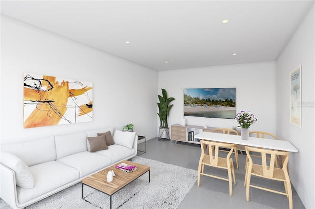 2724 Ashton Rd, Sarasota, FL 34231 - living area with concrete floors and recessed lighting