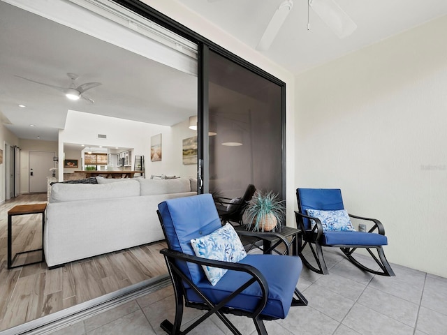 view of patio with ceiling fan