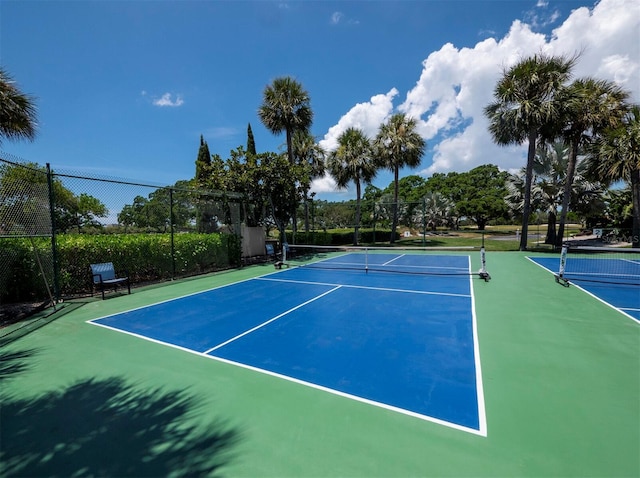 view of tennis court with basketball court