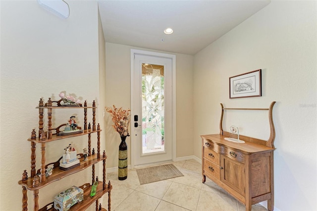 view of tiled entrance foyer