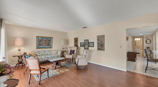 living room featuring hardwood / wood-style floors