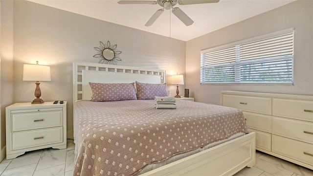 bedroom with ceiling fan