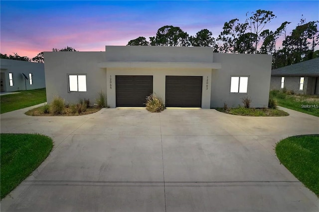 view of front of house with a garage