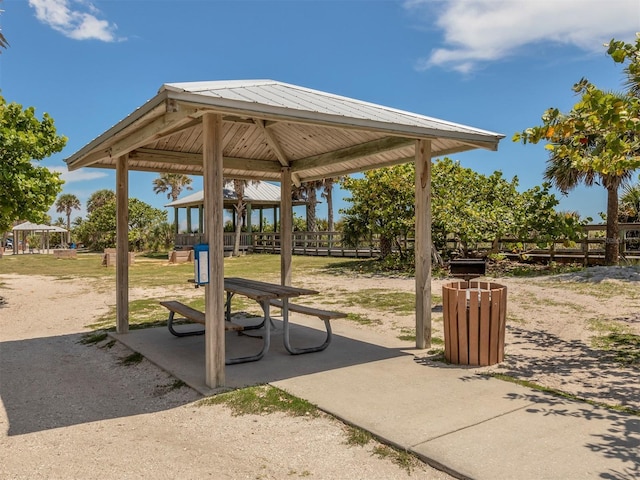 view of community with a gazebo