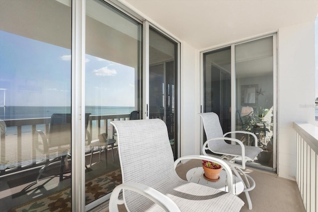 balcony with a water view