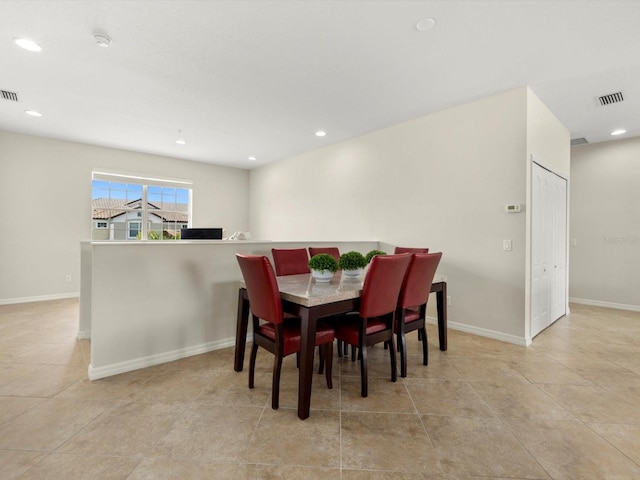 view of tiled dining area