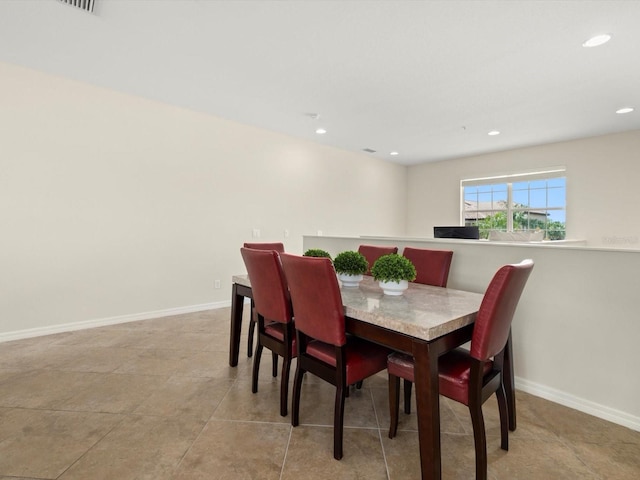 view of tiled dining room