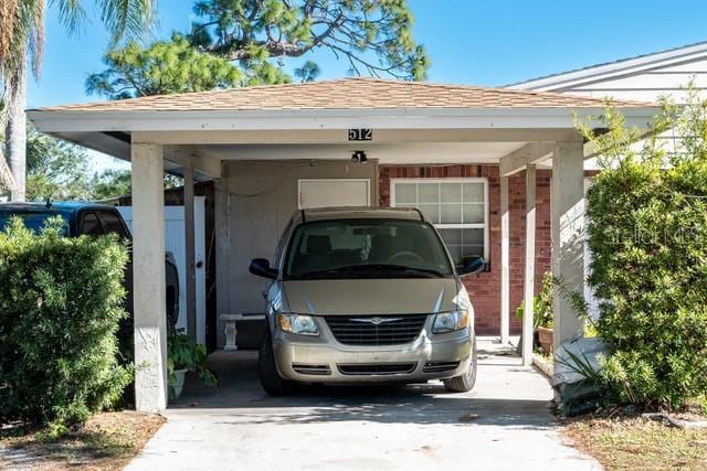 view of parking featuring a carport