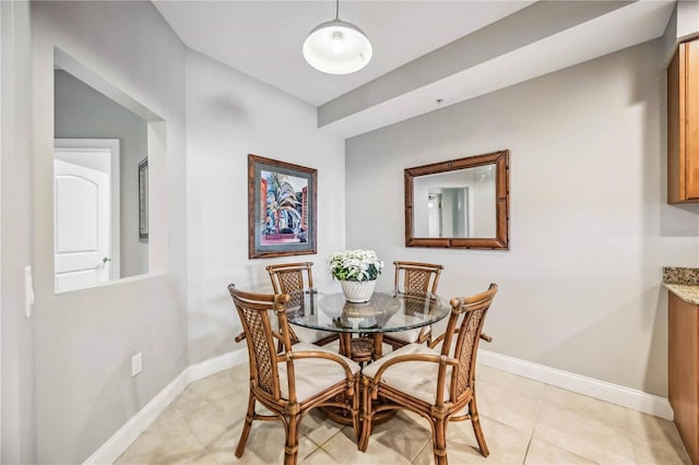 view of tiled dining room